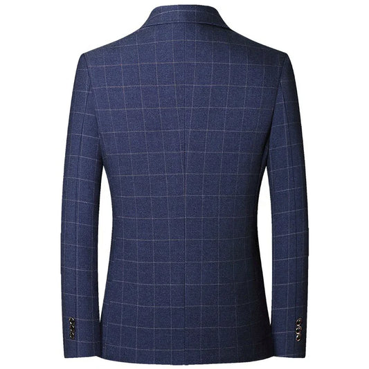 Brand Midlife Mans Blazers 2026 New Spring Autumn Plaid Design Casual Suit Men Classics Comfortable Suit Jacket Men