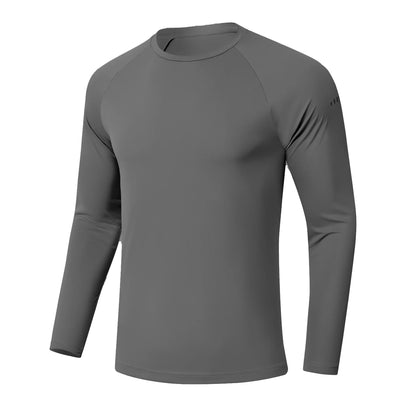 Men UPF 50+ Long Sleeve T-Shirt, Rash Guard Breathable Tops, Pullover Shirt for Sport Fishing Hiking Running Beach Surfing