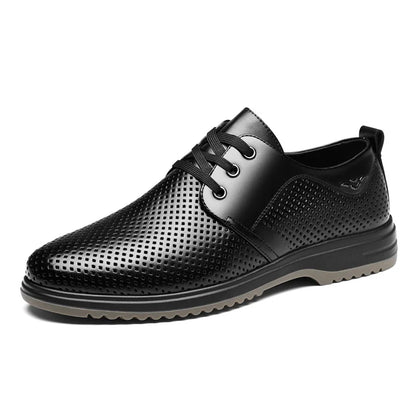 Summer Men's Leather Sandals Shoes Lace Designer Business Black Fashion Casual Shoes Male Black Groom Lace Wedding Shoes Man