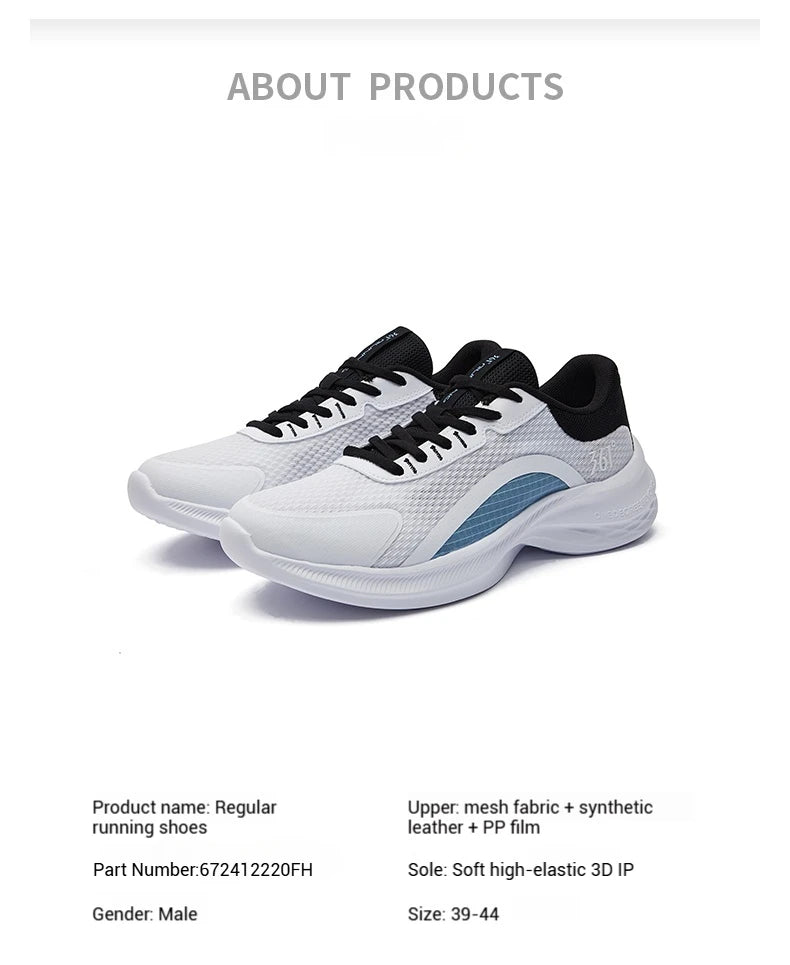 Men Running Shoe Cushioning Casual Rebound Wearable Non-Slip Comfortable Trendy Sneakers Male 672412220FH