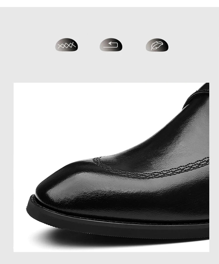 Men's Leather Shoes British Style Business Formal Derby Comfortable Fashionable Casual Footwear-SJ1112
