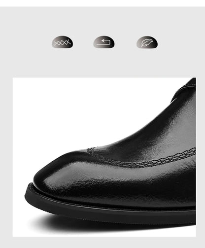 Men's Leather Shoes British Style Business Formal Derby Comfortable Fashionable Casual Footwear-SJ1112