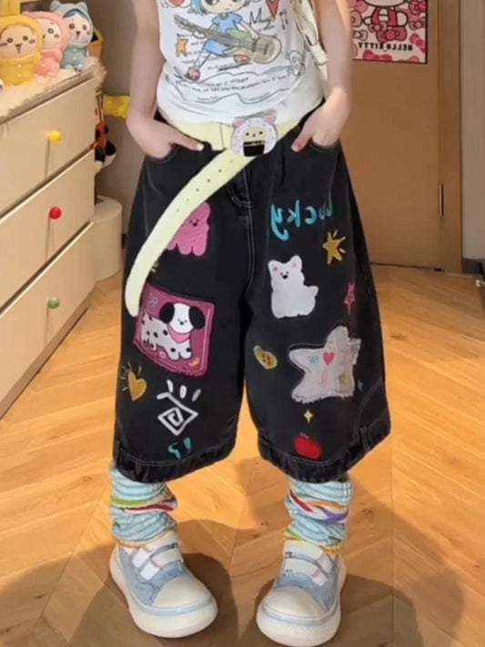 Summer Women Shoujo Jorts Abi Tide Harajuku Korean Jeans Shorts Kpop 2000s Stylish Denim Pants Grunge Y2k Japanese Streetwear