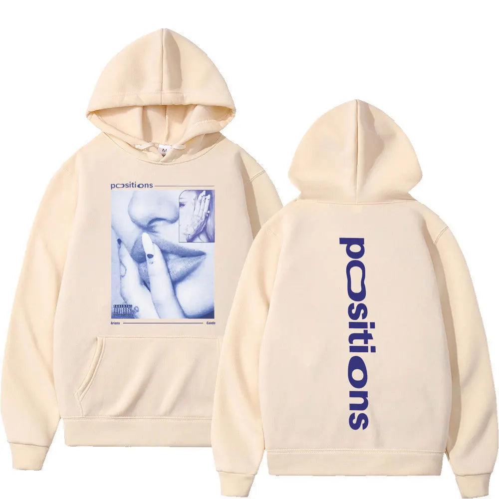 Ariana Grande Positions Album Retro Graphichoodie Men Women Aesthetic Trendy Pullover Long-sleeved Oversized Casual Sweatshirt