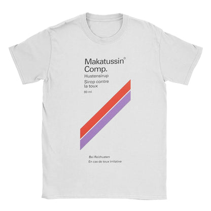 Men T-Shirts Makatussin Comp 80ml Label Vintage Cotton Tee Shirt Short Sleeve Funny T Shirts Crewneck Clothes Summer