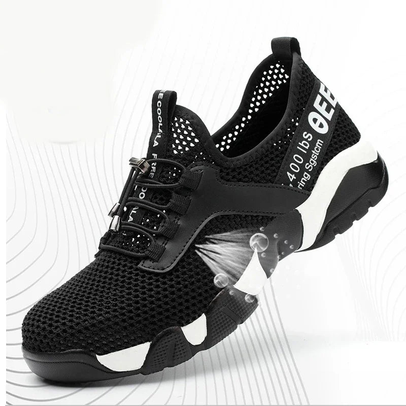 Summer Men Safety Shoes Men's Breathable Lightweight  Anti-smashing Piercing Work Sandals Single Mesh Steel Toe Sneakers Man