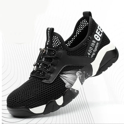 Summer Men Safety Shoes Men's Breathable Lightweight  Anti-smashing Piercing Work Sandals Single Mesh Steel Toe Sneakers Man