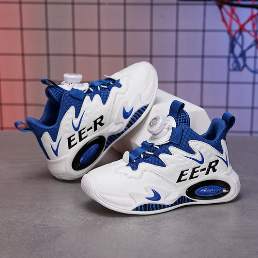 A pair of children's four-season leather high-top basketball shoes, wear-resistant basketball shoes, sizes 31-40，HL-2798