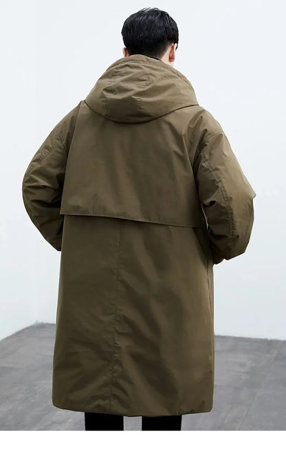 2024 Spring and Autumn New Fashion Solid Color Windproof Long Trench Coat Men's Casual Loose Large Size High Quality Coat M-5XL