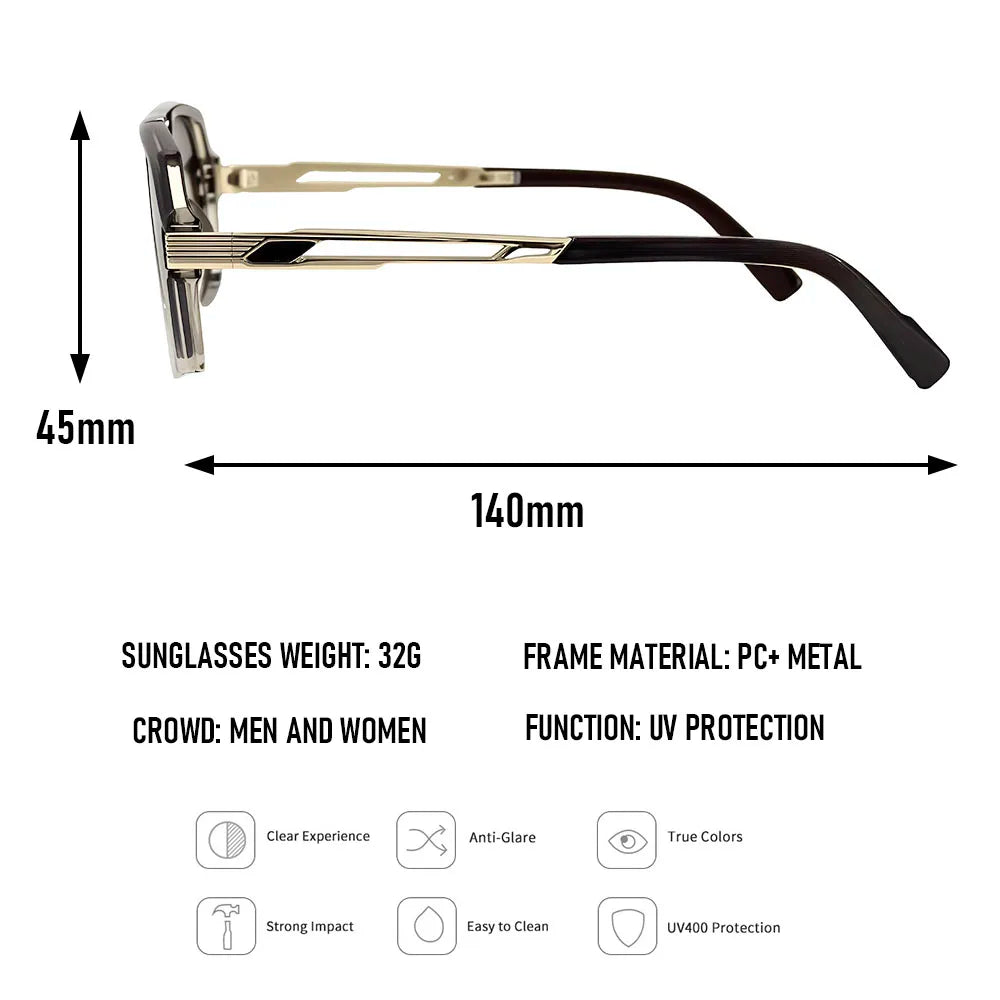 Brand Design Square Sunglasses Women  UV400 Protection Sunglass Men Beach Vacation Fashion Glasses Gafas De Sol Hombre Zonnebril
