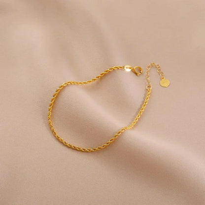 Authentic Real 18K Gold AU750 Twisted Bracelet Exquisite Delicate Gift Classic Present For Women Adjustable Fine Jewelry