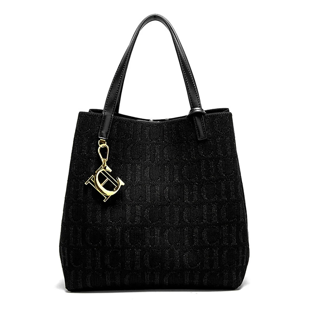 Women's Shoulder Bag Simple Solid Color Gold Letter Printed Design Women's Large Capacity Daily Commuter Bag Women's Handbag