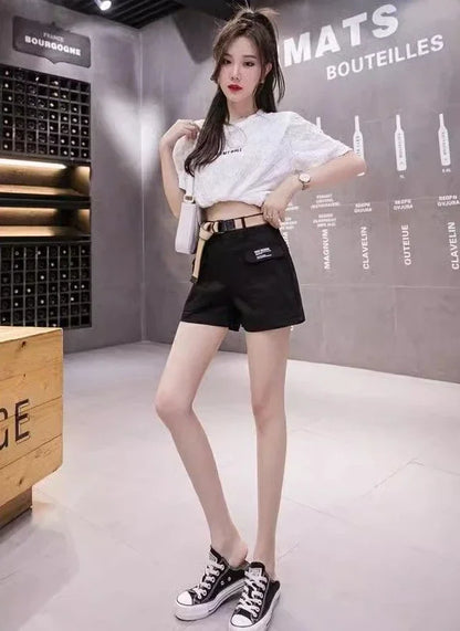 High Waist Shorts for Women Korean Style Cotton Short Pants Woman Design Trend 2025 Fashion Clothing XL Outfits Youthful Jorts