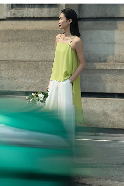 Women's Tank Top 2026 Summer New Strapless Double Layer Chiffon Cami Casual Flowy Asymmetrical Sleeveless Tops 12642154