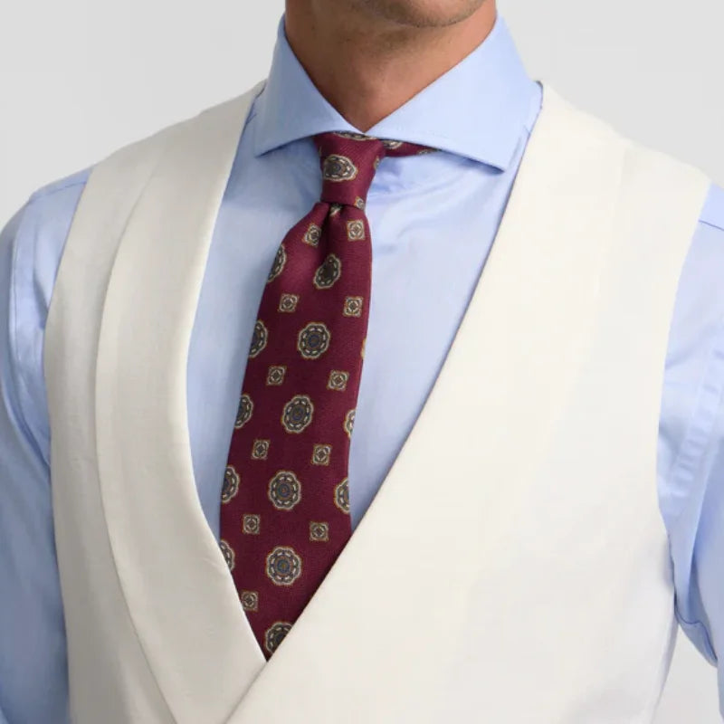 Men Vest Ivory With Lapel Double Button Solid Waistcoat For Wedding Banquet Birthday Business Casual Work Set Men Suit Vest