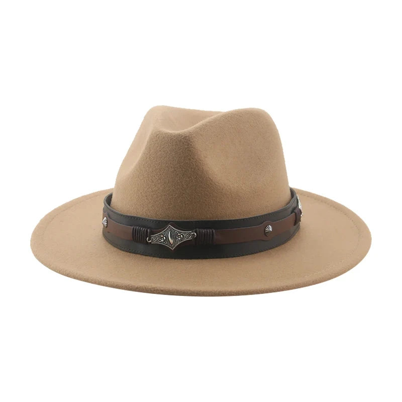 Hat Fedora Hats for Women Hats for Men Cowboy Hat Caps Big Size 62cm Western Cowboy Belt Cow Bands Fedoras Chapeau Feutre Homme