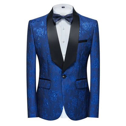 2026 New Men's Pink Embroidered Suit Jacket, Wedding Party Dress Coat, Fashionable Slim Male Blazers, Asian Size M-5XL 6XL