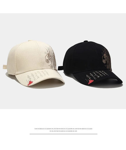 Chinese Style Dragon Pattern Baseball Hat For Men And Women, Versatile National Tide Cap, Hip Hop Hip Hop Skateboarding, Cool