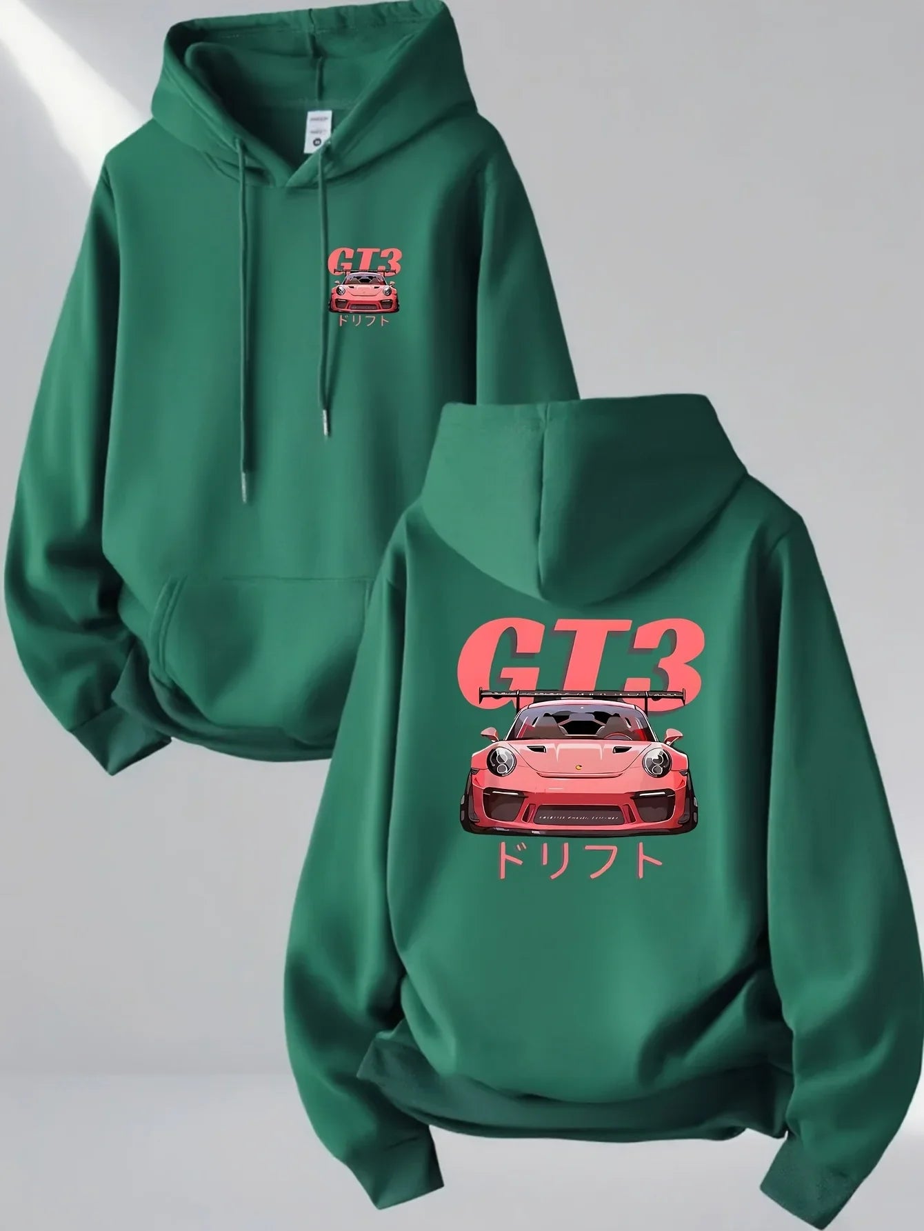 Men's Fashion Street Style Hoodie Car Print Sweatshirt Street Casual Fashion Long Sleeve Pullover Autumn and Winter Outfit