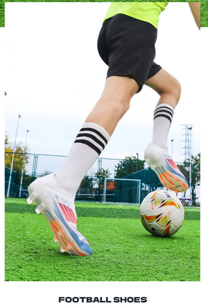 New Men Football Boots Training Soccer Shoes Match Adult Cleats Outdoor Sport Boys Breathable Non Slip Long Spikes Comfortable