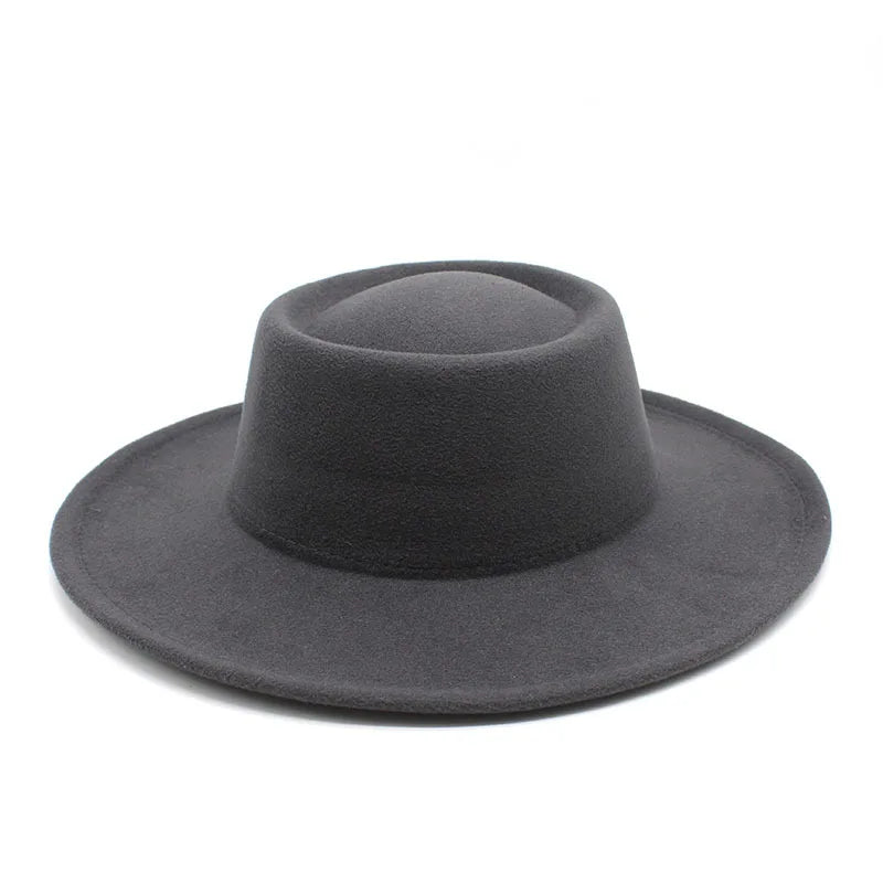 Fedora Hats Men Women 8.5CM Wide Brim Wool Felt Jazz Hats 2023 British style Dress Formal Panama Cap