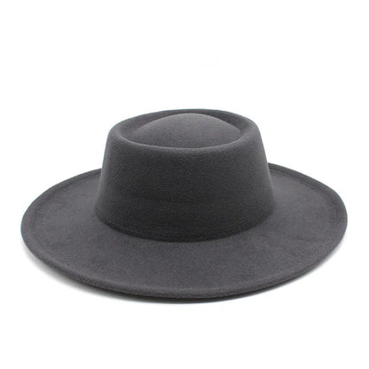 Fedora Hats Men Women 8.5CM Wide Brim Wool Felt Jazz Hats 2023 British style Dress Formal Panama Cap