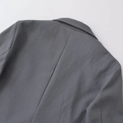 Women's Double Breasted Office Wear Blazer Coat, Long Sleeve, Flap Pockets, Female Outerwear, Chic Tops, Fashion