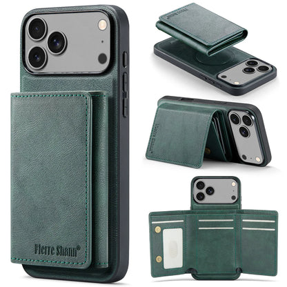 Wallet Cards Slot Leather Phone Case for IPhone 17 Air 17 Pro Max 15 16 Plus 14 13 12 11 Magnetic Magsafe Kickstand Back Cover