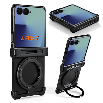 Eary for Samsung Galaxy Z Flip 7 6 Case for MagSafe 360°Rotatable Magnetic Kickstand Wireless Charging Anti Scratch Phone Cover