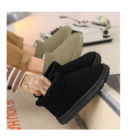 2025 Winter Snow Boots for Men New Fashion Australia Boots 39-47 Classic Top Quality Suede Leather Ankle Boots Warm Mens Shoes