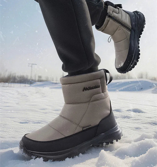 Brand Winter Sneakers Men's Boots Thick Plush Warm Men's Snow Boots Soft Non-Slip Men Ankle Boots Outdoor Waterproof Men's Boots