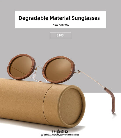 Wooden Aduit Sunglasses Brazilian rosewood Handmade Polarized Glasses Mirror Coating Lenses Eyewear With Gift Box 2103