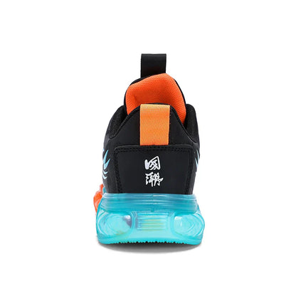 New Boys Sport Shoes Kids Anti-Skid Basketball Sneakers Lightweight Outdoor Running Shoes Children Training Swivel Buckle Design