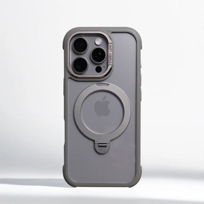360° Magnetic Rotatable Holder Shockproof Case For iPhone 17 16 Pro Max 15 14 13 Transparent For MagSafe Wireless Charge Cover