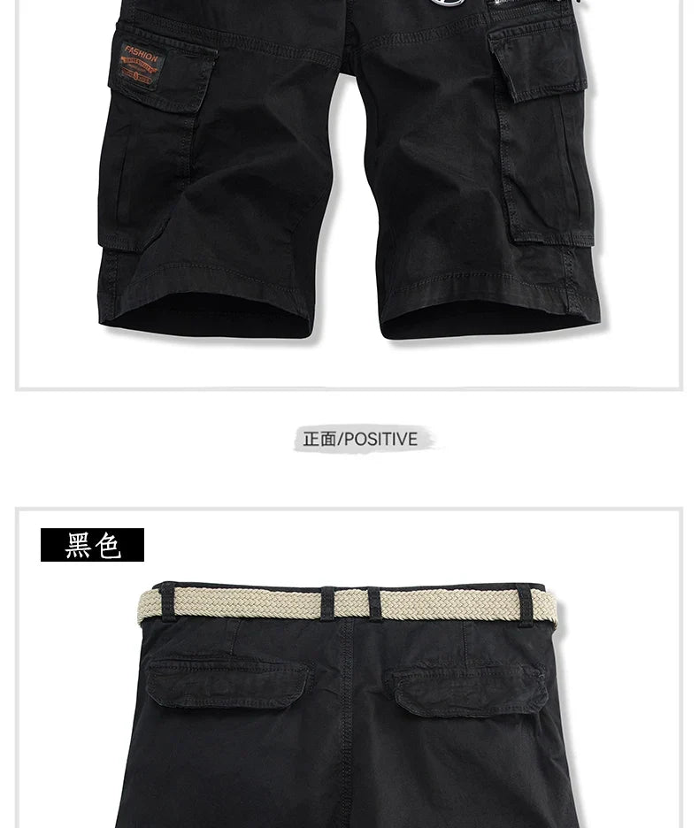 Summer Overalls Men Casual Shorts New Loose Sports Comfortable Knee Shorts Streetwear Breathable Safari Short Pants