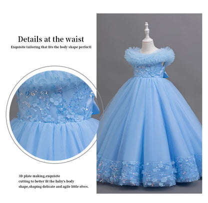 Summer Dress for Kids Girl Lace Sleeveless Baby Girl Princess Dress Fashion Solid Children Girls Party Dresses 2-9 Years