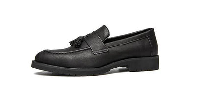 With Tassels Loafers Office Leather Shoes for Men Platform Thick Sole Pointed Toe Man Casual Shoe High Quality Fashion Elegant