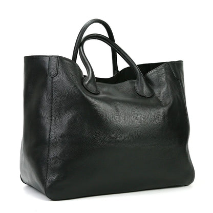 Roomy Women Bag Genuine Leather Handbag Luxury Cowhide Casual Tote Thick Real Natural Leather Bucket Shopper Daily Bag Big Purse