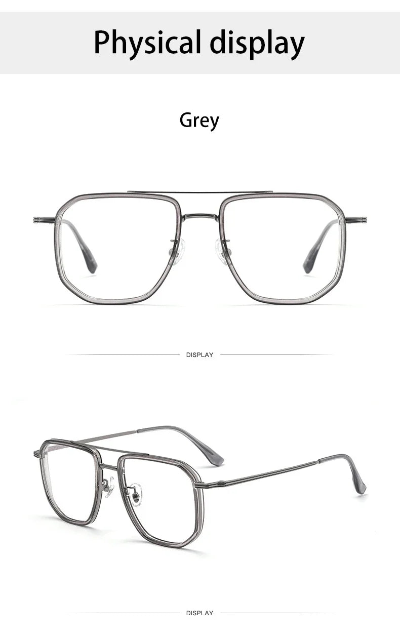 Fashion New Business Men's Large-rimmed Glasses Can Be Customized Prescription Anti-blue Light Glasses Retro Glasses Frame