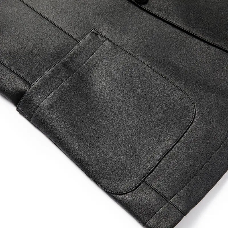 New Men's Business Casual Fashion Leather Blazer Sheepskin Slim Fit High-End Genuine Leather Jacket