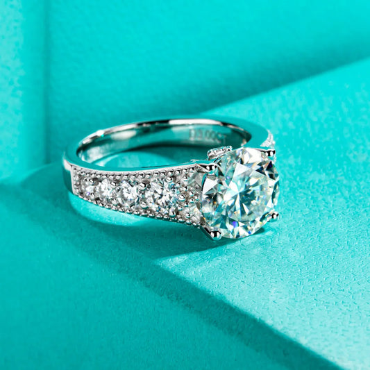 3ct Moissanite Engagement Ring For Women Silver D Color VVS1 Lab Created Diamond Wedding Vintage Ring Factory Store