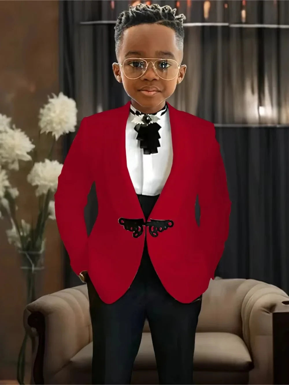 Chic Boys Slim Fit Suits 3 Pieces Piano Performance Wear Premium Handsome Kids Suit Set Wedding Party Wear 2-20 Tuxedo