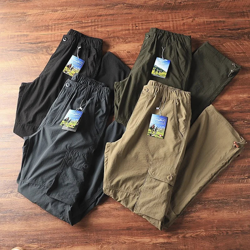 Men's Lightweight Cargo Pants Straight Casual Sport Shorts Summer Quick Drying Breathable Outdoor Fishing Hiking Climbing Pants
