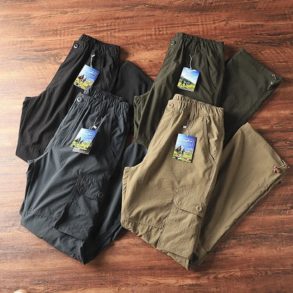 Men's Lightweight Cargo Pants Straight Casual Sport Shorts Summer Quick Drying Breathable Outdoor Fishing Hiking Climbing Pants