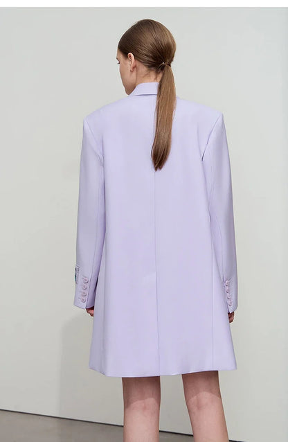 Minimalist Women's Jacket 2025 Autumn New Solid Color Commuter Loose Straight Women's Long Sleeve Top Long Blazer 12541154