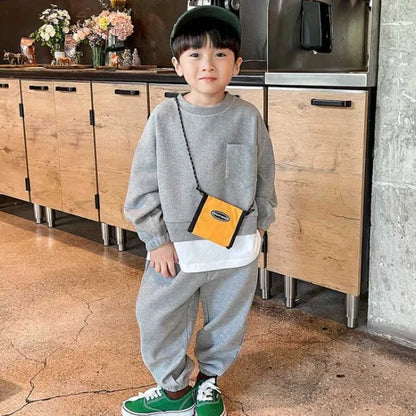 Sweatshirt Set Korean Kids Clothes Boys Outfit Sets Children's 2025 New Clothing 7 8 Years Boy´s Child 10 Year Old Winter Men's