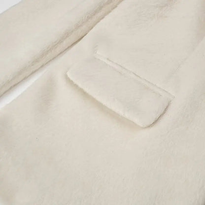 2026 Women Winter Blazer Coat Turn Down Collar Warm Coat Turn Down Collar Fashion Design Blazer Feminino Tops Clothes