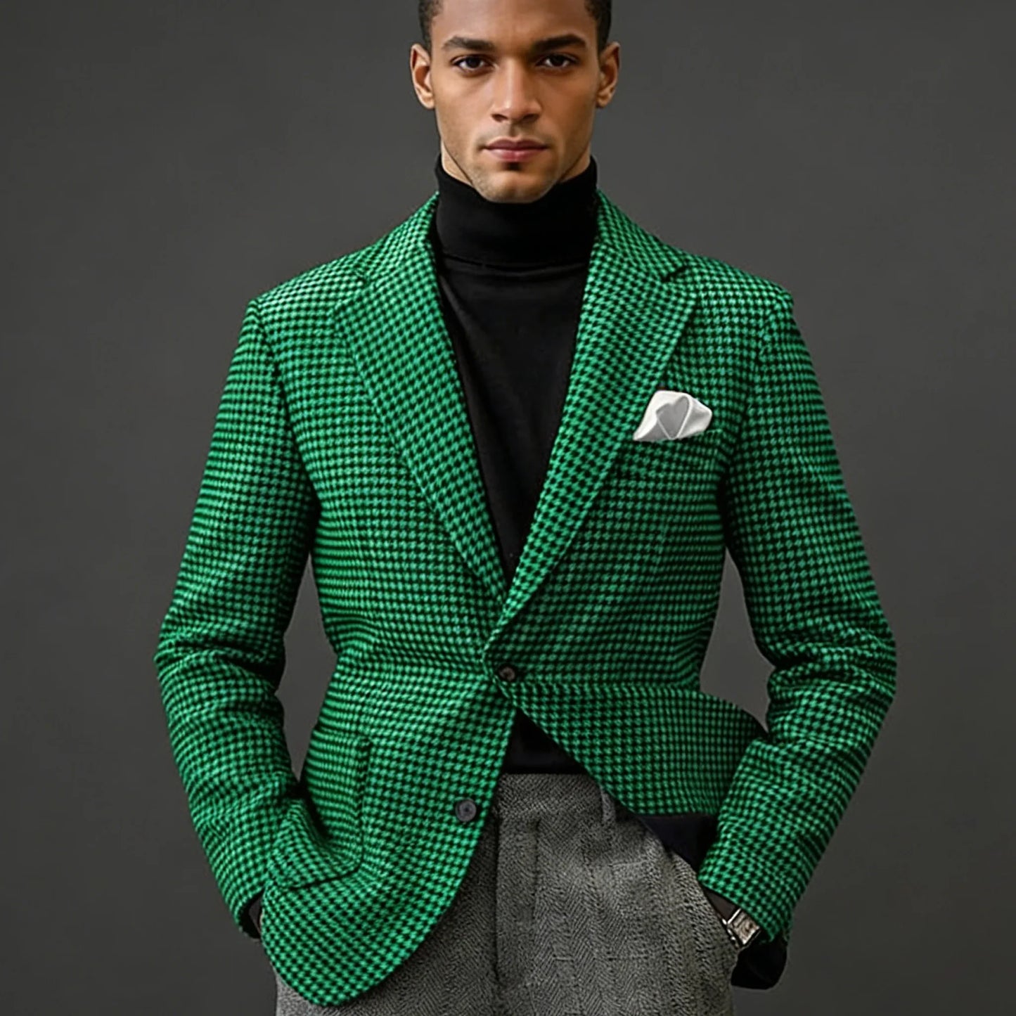 Men's Camel Velvet Blazer with Leather Patchwork Slim Fit Formal Casual Tuxedo Jacket Two-Tone Business Suit Coat