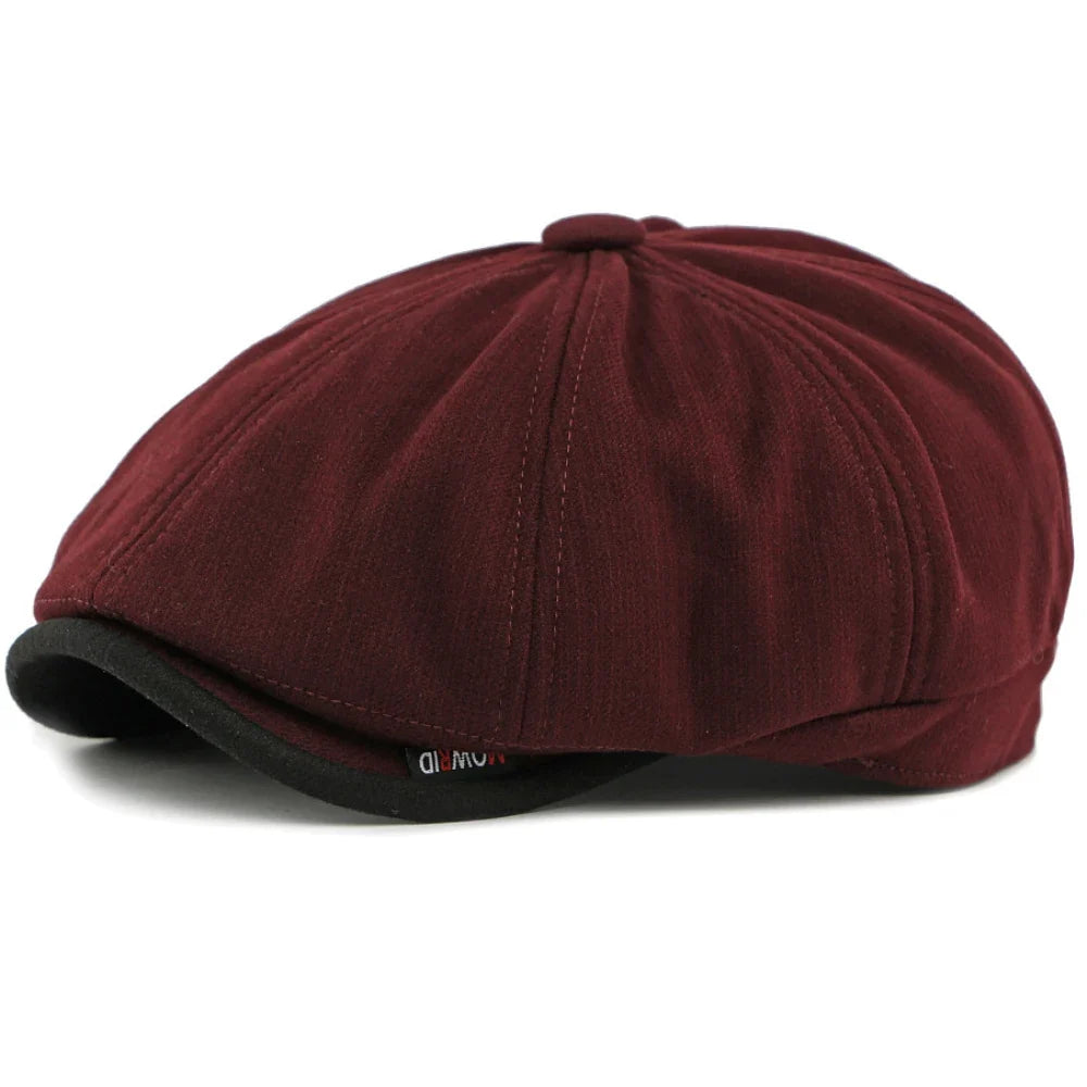 Beret Cap Men Women Autumn Winter Hat Thick Warm Artist Painter Wool Beret Hat Male Female Flat Octagonal Cap Mens Berets