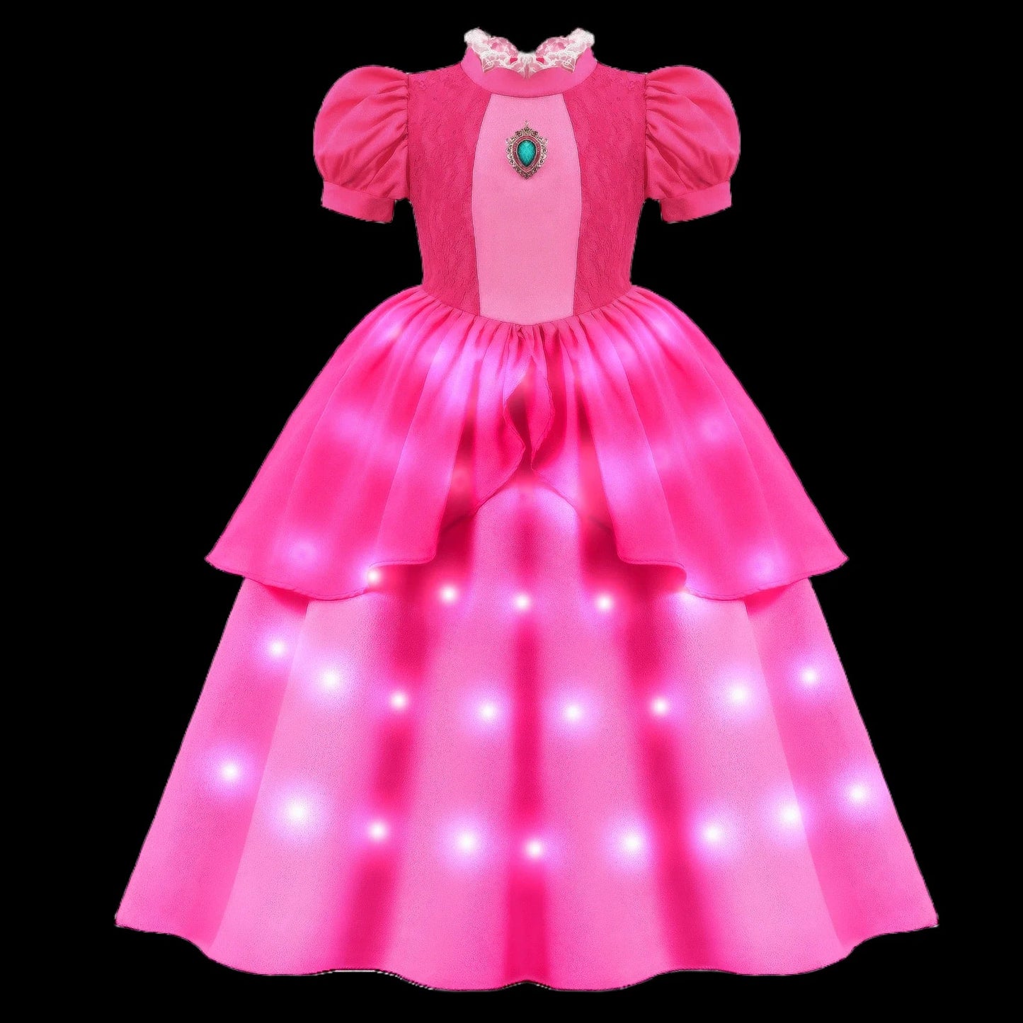 2025 Evening Party Girls LED Lights Elsa Anna Kids Princess Dress Coslplay Halloween Luminous Prom Gowns